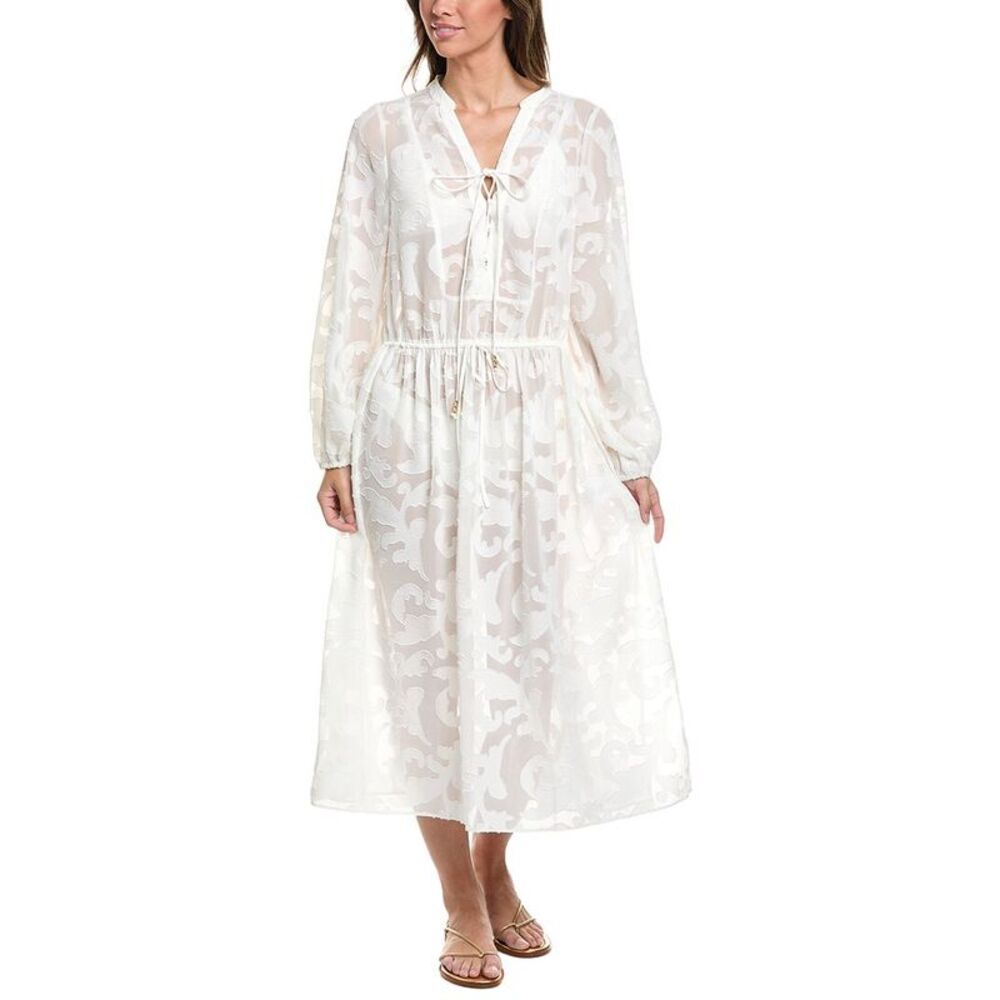 Milly Womens Scroll Burnout Dress, White